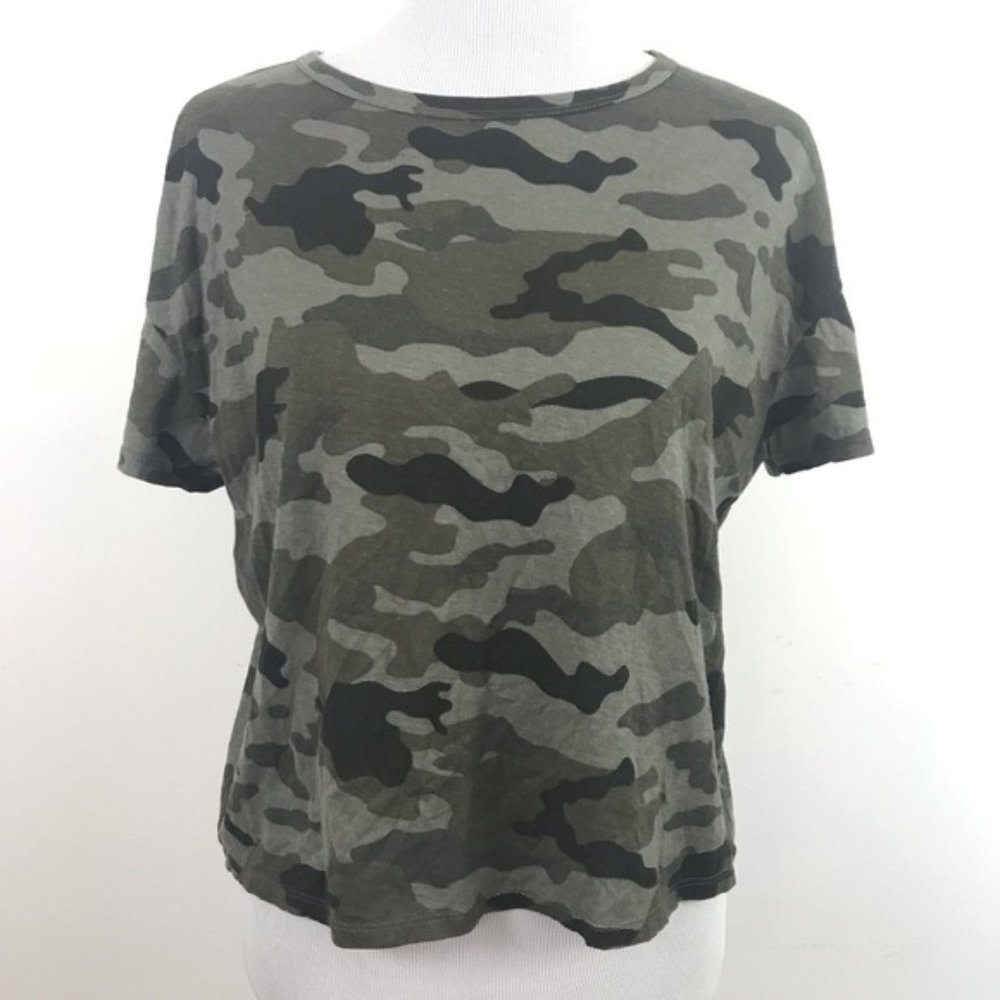 Zara Army Print Camo Crop Tshirt Medium